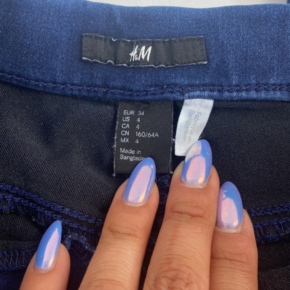 Pull-on dark wash elastic waist jeans denim stretchy jeggings skinny size 4 - Picture 3 of 10